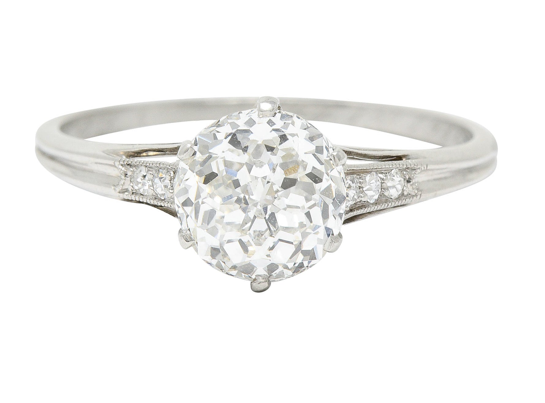 Edwardian 1.60 CTW Jubilee Diamond Platinum Engagement RingRing - Wilson's Estate Jewelry