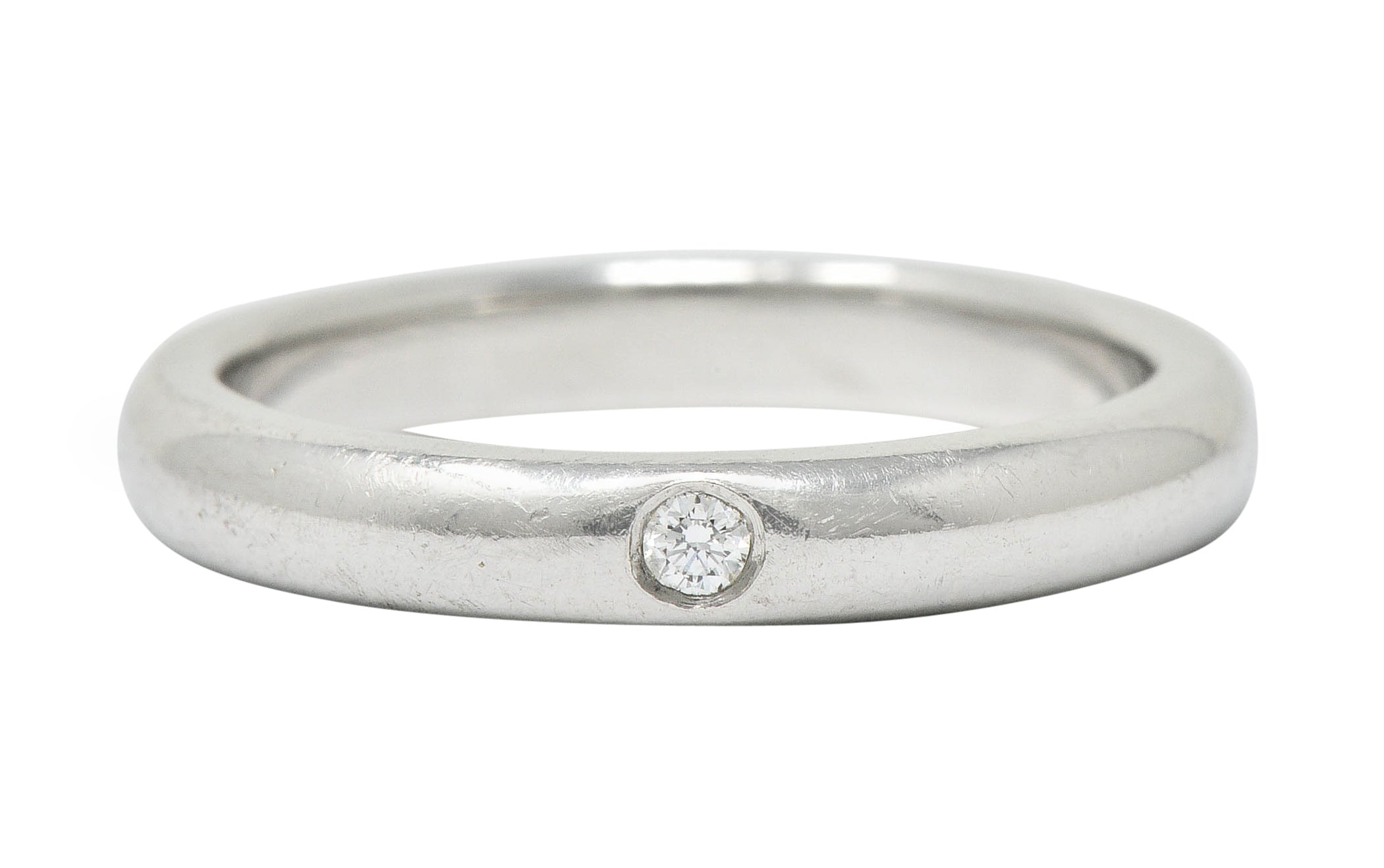 Elsa Peretti Tiffany & Co. Inset Diamond Platinum Band RingRing - Wilson's Estate Jewelry