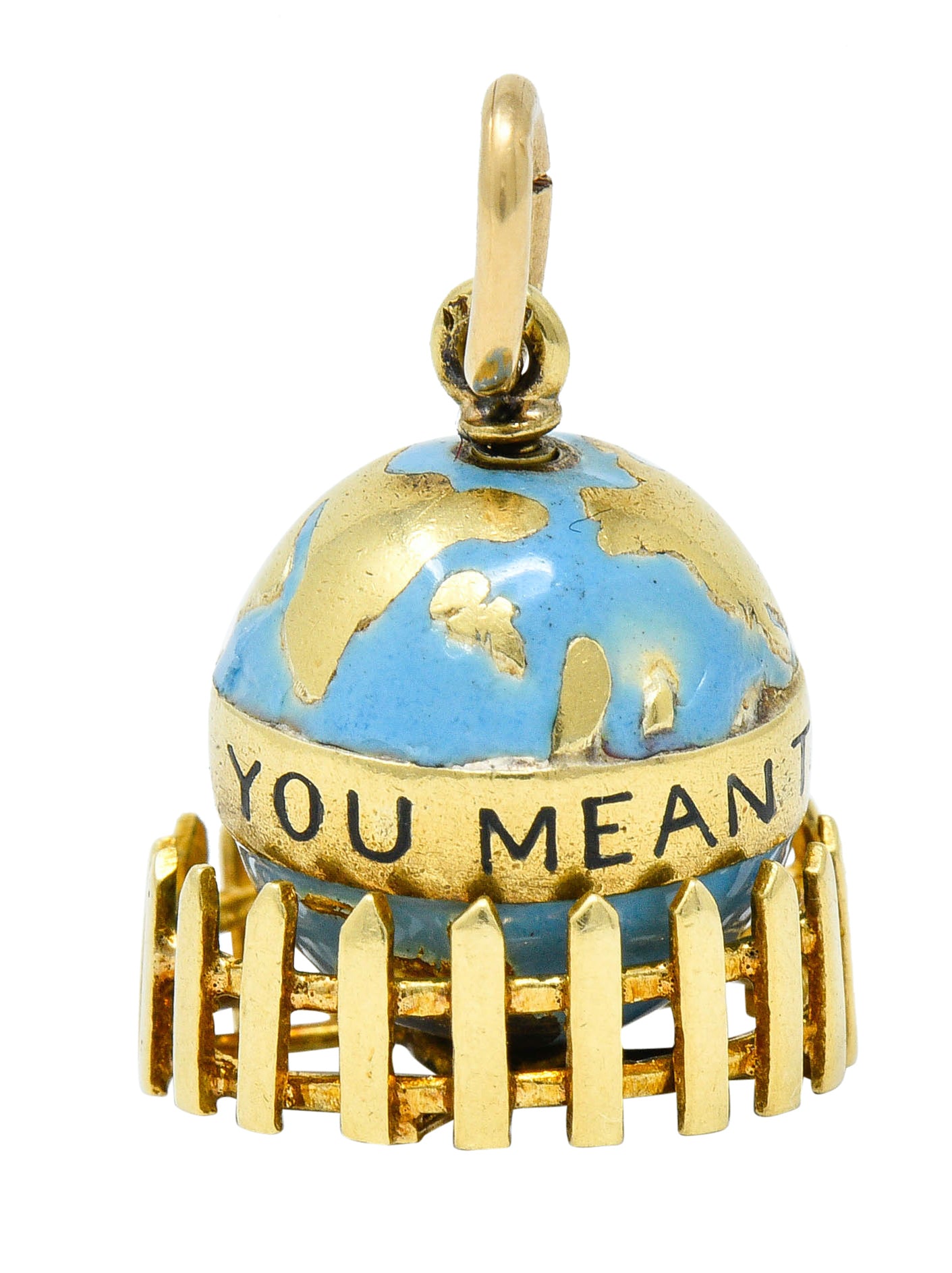 Sloan & Co. Retro 14 Karat Gold Globe Charmcharm - Wilson's Estate Jewelry