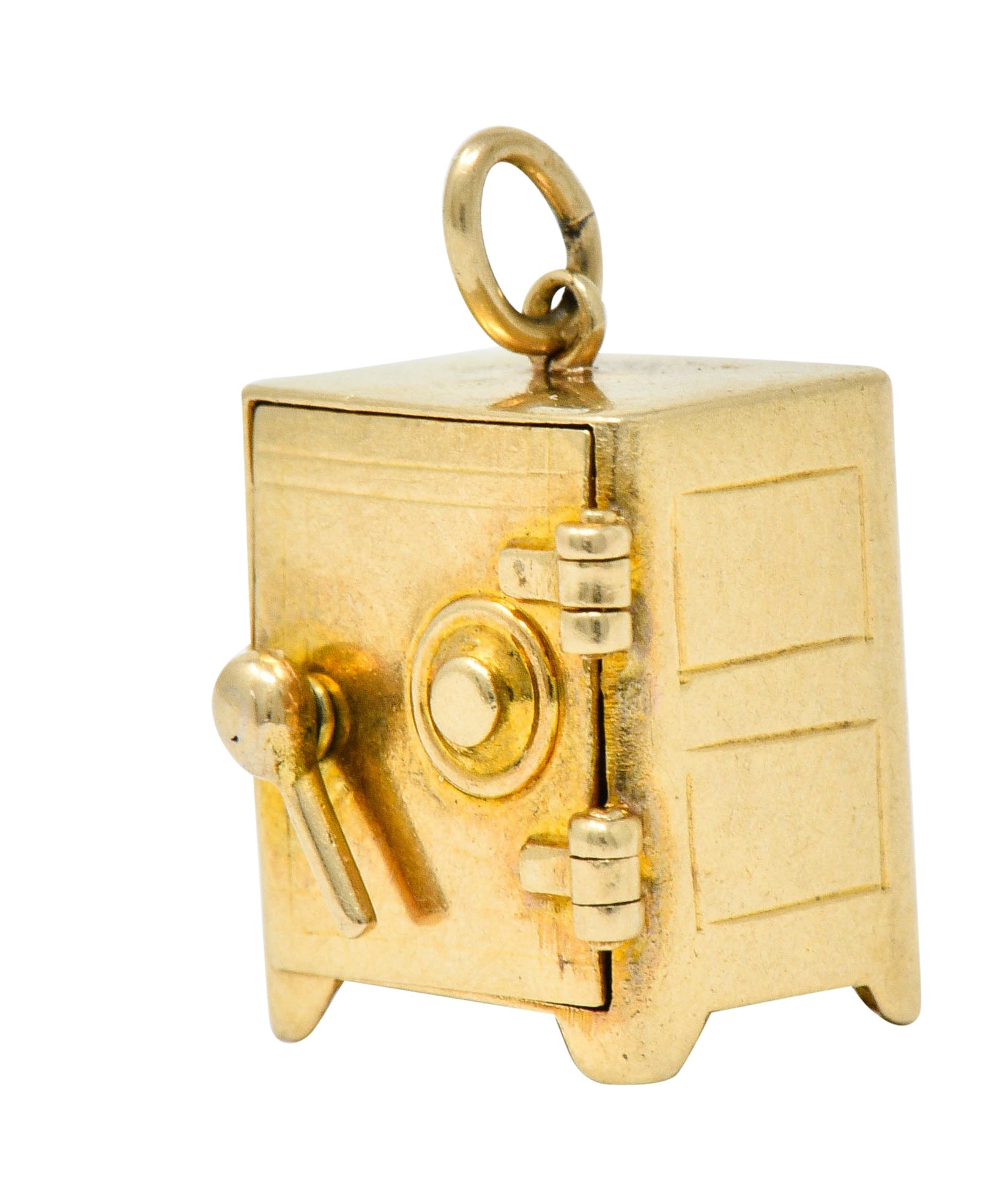 Retro 14 Karat Gold Functional Safe Charm Circa 1940charm - Wilson's Estate Jewelry