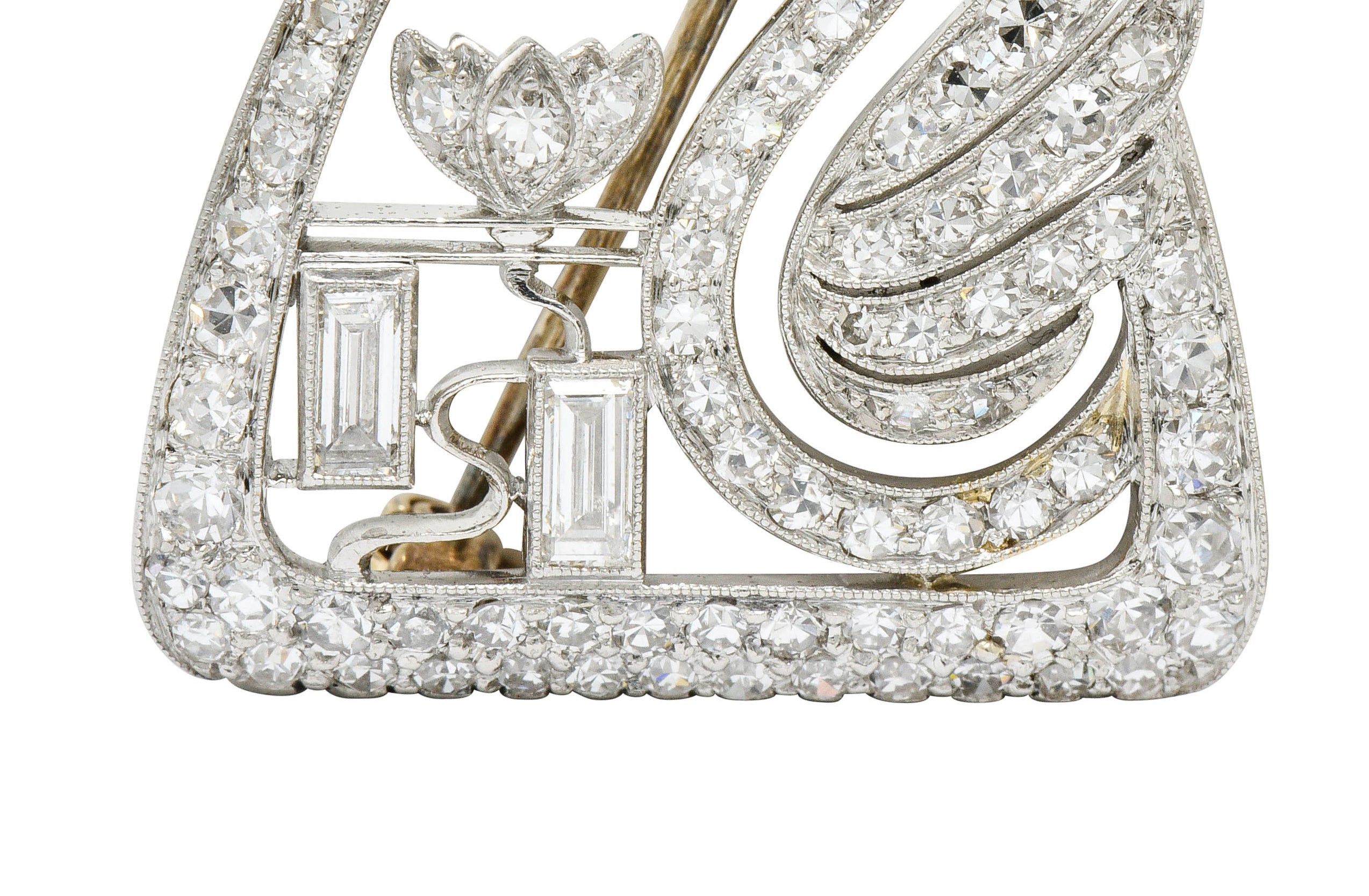 Art Deco 2.00 CTW Diamond Platinum Swan Brooch Pendant Circa 1930sBrooch - Wilson's Estate Jewelry