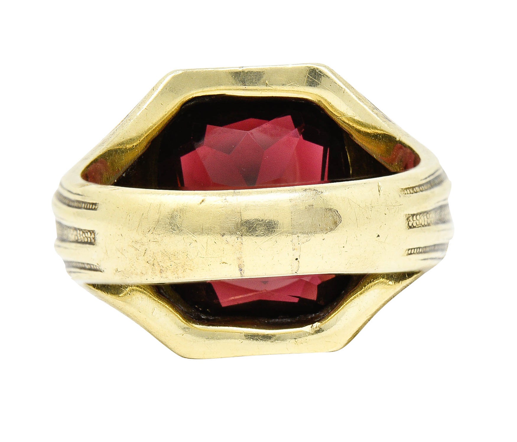 Allsopp Steller Art Nouveau Garnet 14 Karat Gold Gemstone RingRing - Wilson's Estate Jewelry