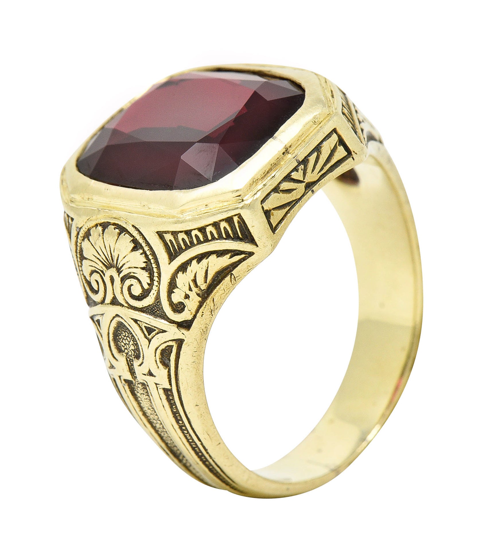 Allsopp Steller Art Nouveau Garnet 14 Karat Gold Gemstone RingRing - Wilson's Estate Jewelry