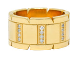 Cartier Vintage Diamond 18 Karat Gold Unisex Tank Francaise Band RingRing - Wilson's Estate Jewelry