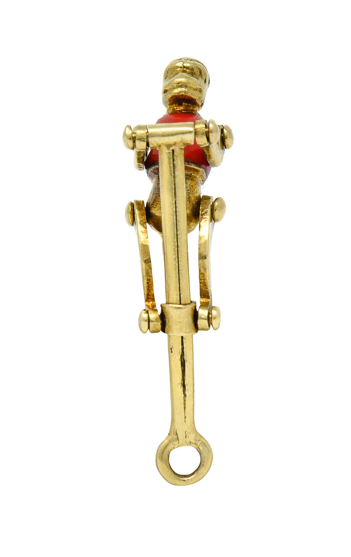 1940's Retro Enamel 14 Karat Gold Articulated Circus Monkey Charmcharm - Wilson's Estate Jewelry