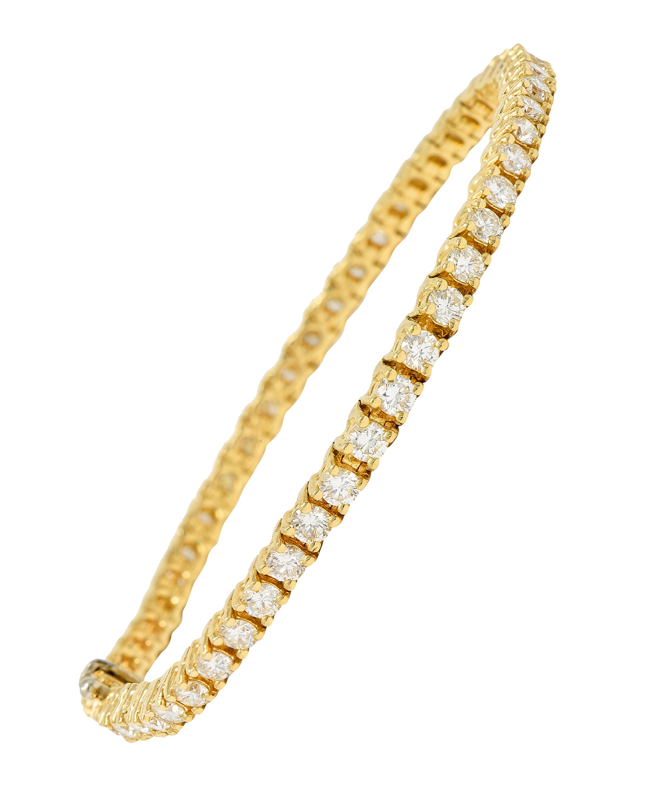 Vintage 5.00 CTW Diamond 14 Karat Yellow Gold Vintage Tennis Bracelet Wilson's Estate Jewelry