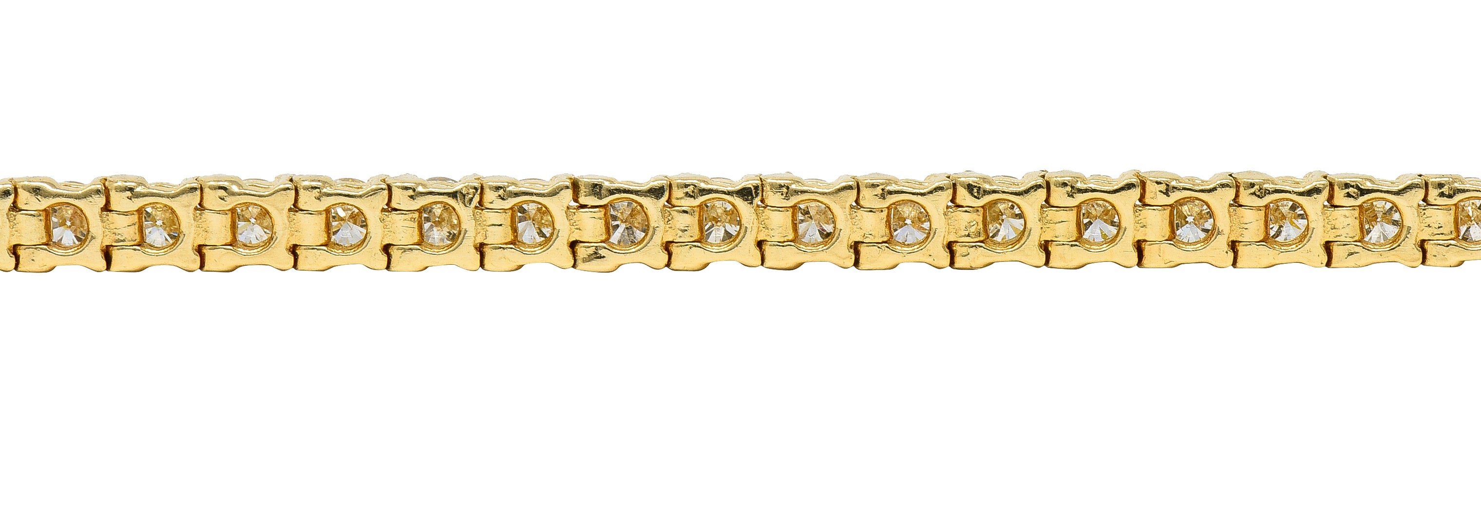 Vintage 5.00 CTW Diamond 14 Karat Yellow Gold Vintage Tennis Bracelet Wilson's Estate Jewelry