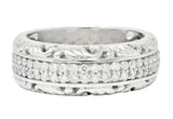 Contemporary 1.00 CTW Diamond 14 Karat White Gold Unisex Band Ring - Wilson's Estate Jewelry