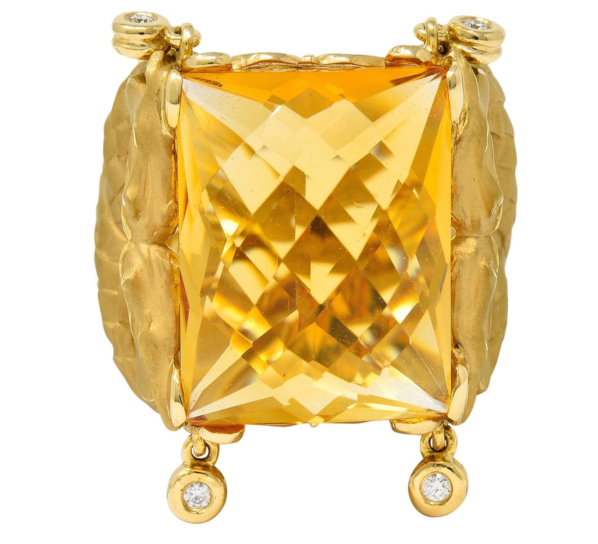 Carrera Y Carrera Citrine Diamond 18 Karat Gold Nanking Dragon Statement RingRing - Wilson's Estate Jewelry