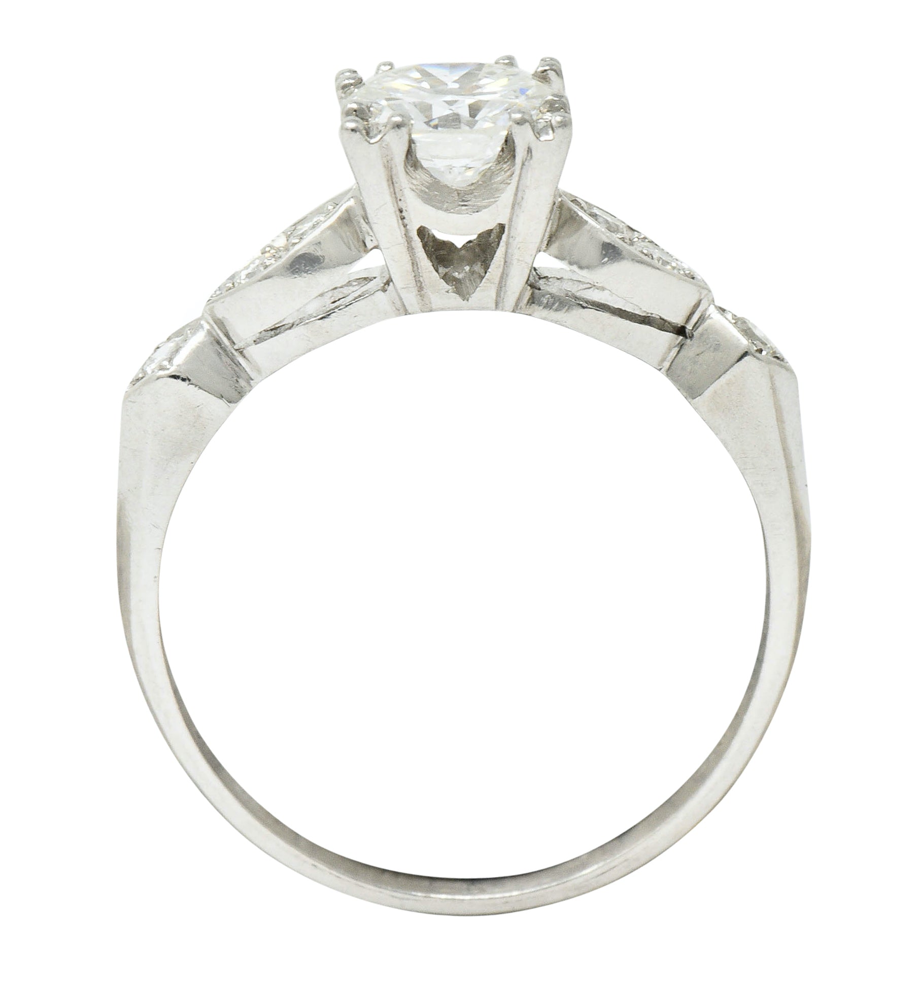 Retro 0.88 CTW Diamond Platinum Engagement RingRing - Wilson's Estate Jewelry