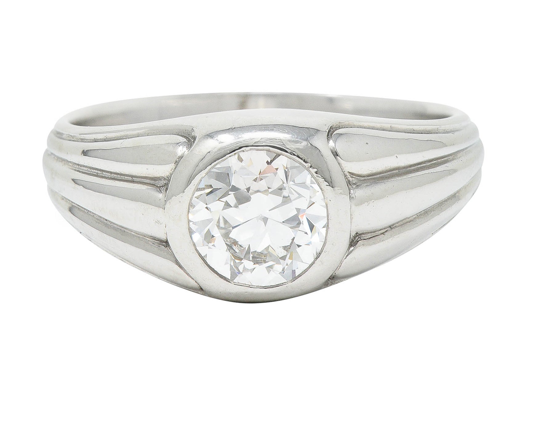 Tiffany & Co. Art Deco 1.50 CTW Diamond Platinum Men's Engagement RingRing - Wilson's Estate Jewelry