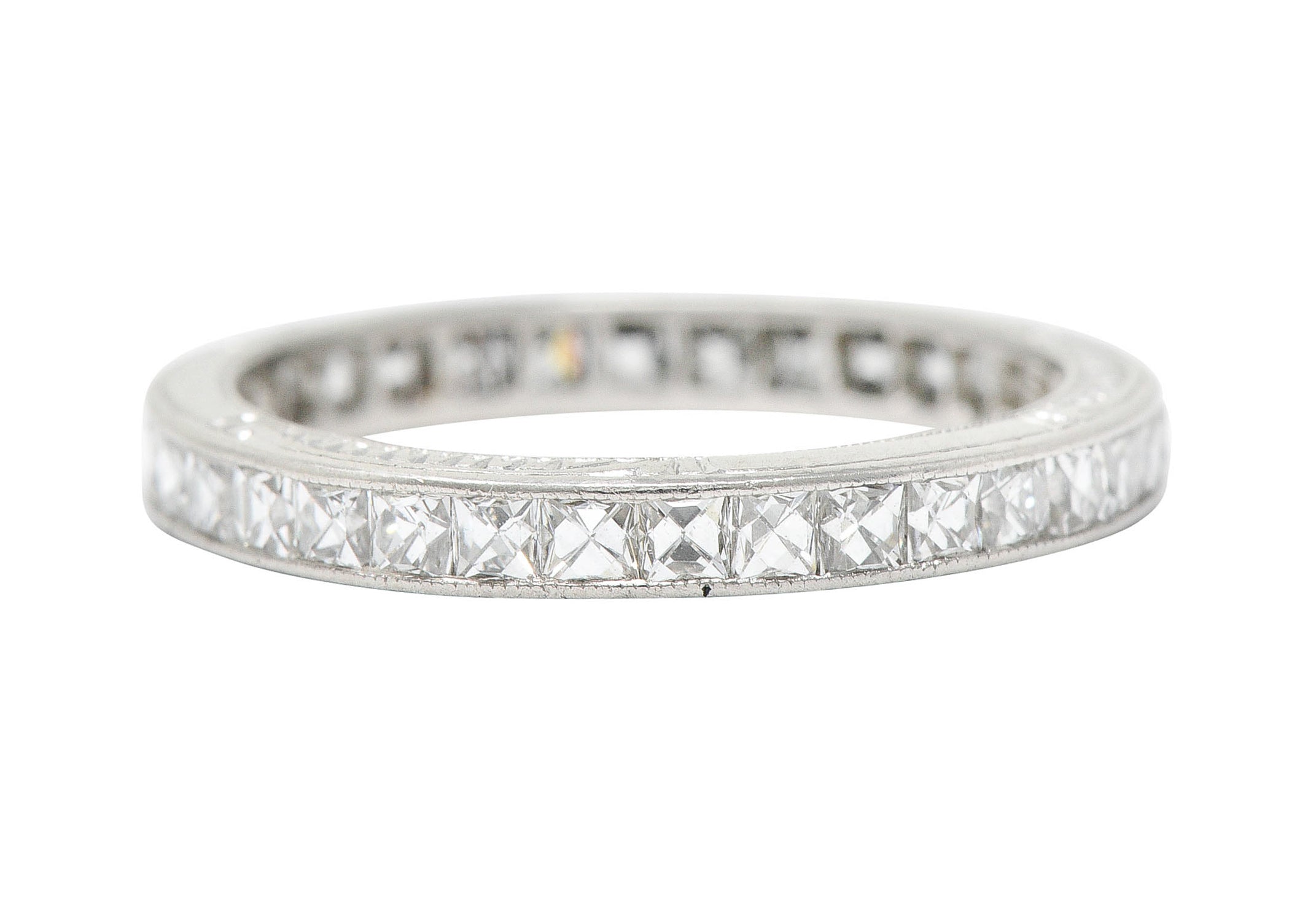 Art Deco 1.45 CTW French Cut Diamond Platinum Eternity Band RingRing - Wilson's Estate Jewelry