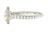 Cartier French 2.15 CTW Round Brilliant Diamond Platinum Destinee Halo Engagement Ring GIA Wilson's Estate Jewelry