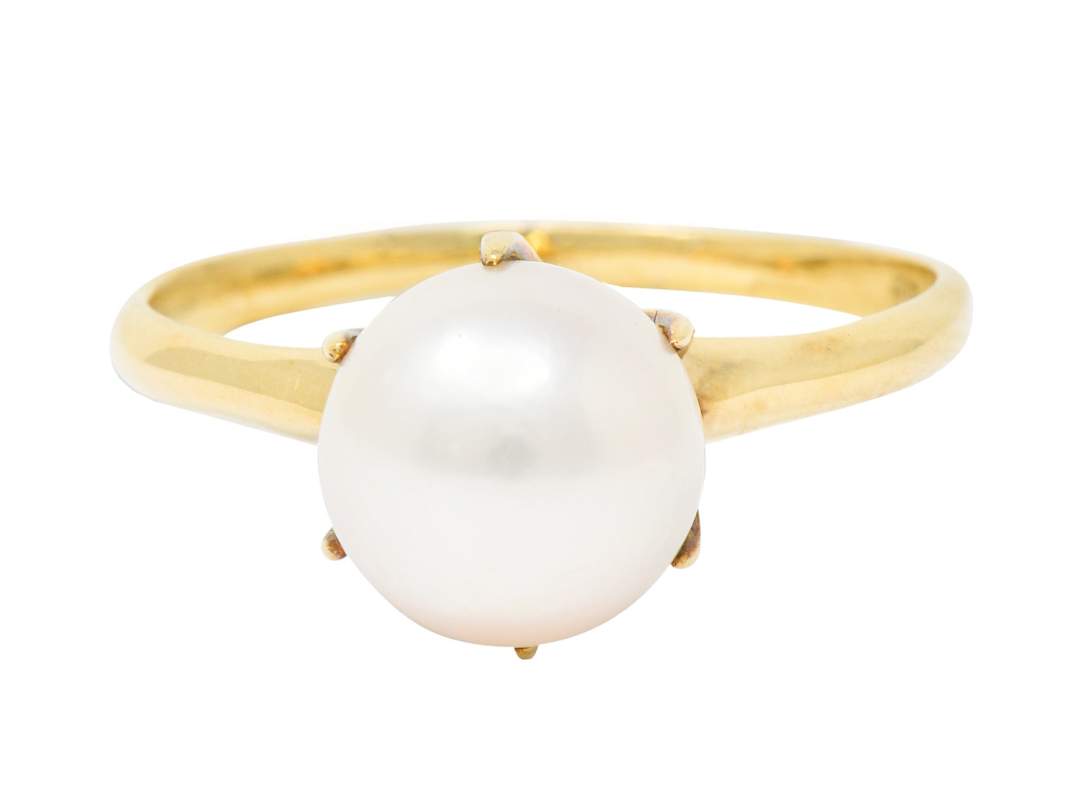 Mikimoto Vintage Cultured Pearl 14 Karat Gold Solitaire Ring - Wilson's Estate Jewelry