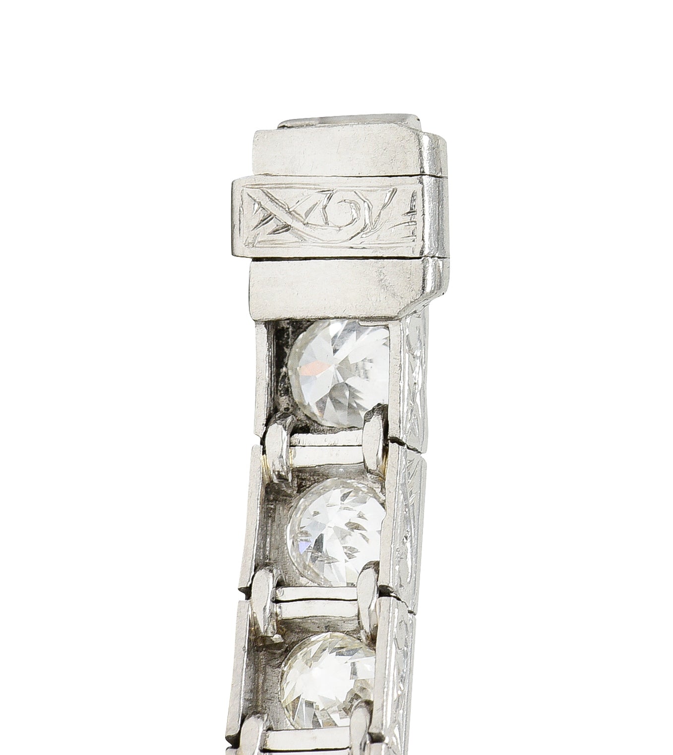 Art Deco 12.00 CTW Old Mine Diamond Platinum Line Bracelet Wilson's Estate Jewelry