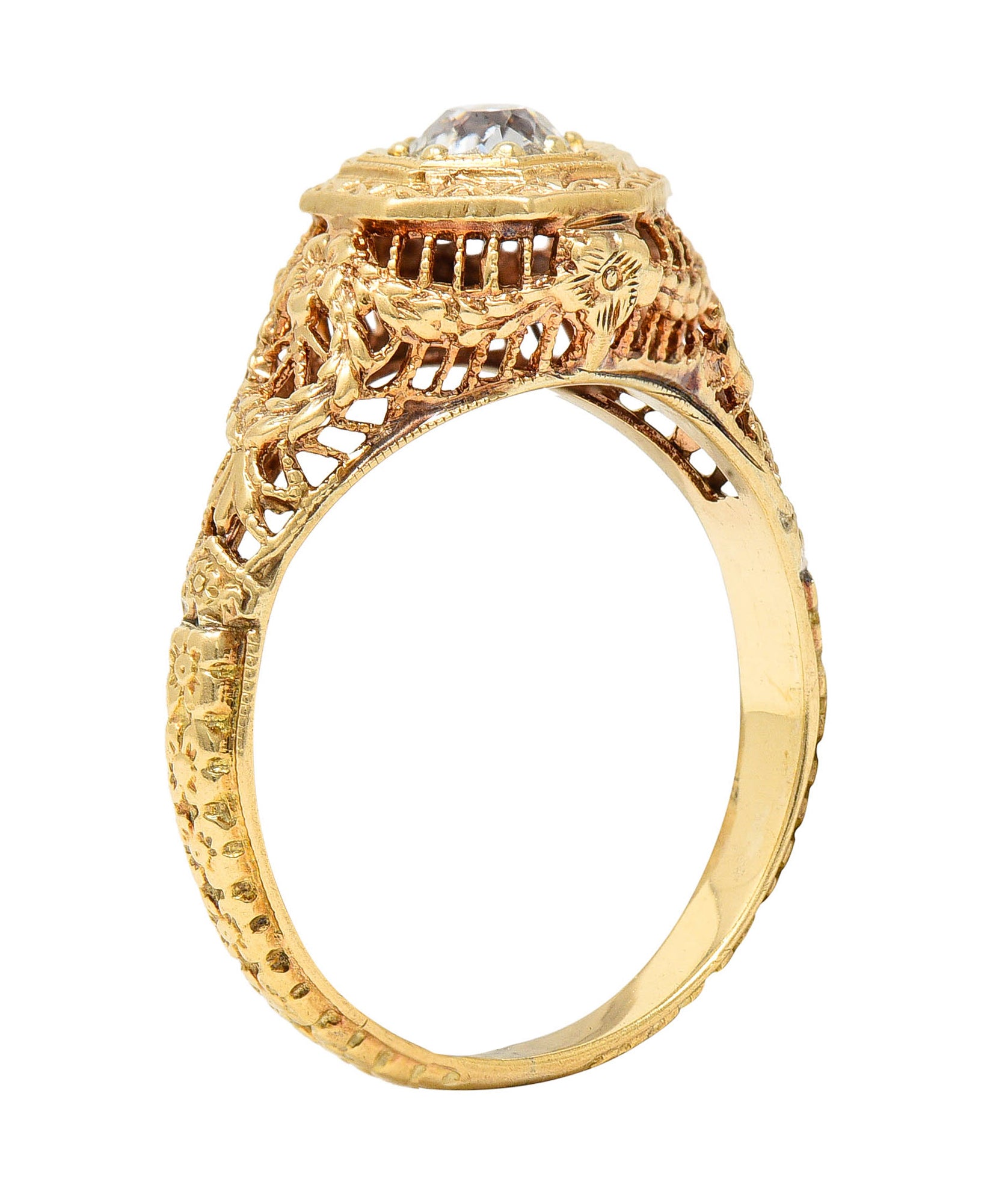 Early Edwardian 0.35 CTW Diamond 14 Karat Yellow Gold Engagement RingRing - Wilson's Estate Jewelry