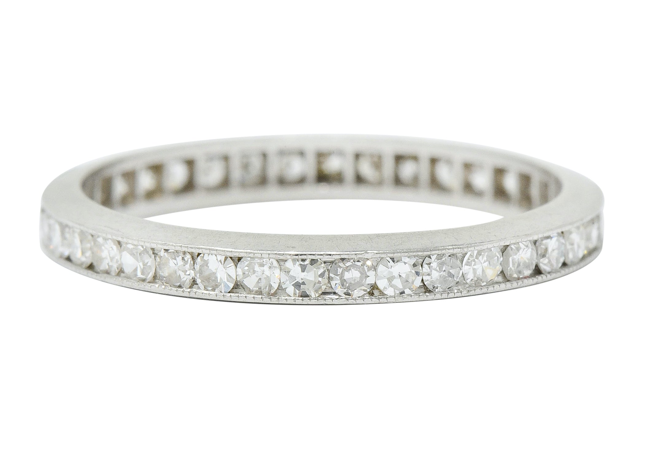 Art Deco 1.00 CTW Diamond Platinum Channel Eternity Band - Wilson's Estate Jewelry