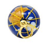 Vintage Shell Inlay Italian 14 Karat Gold Articulated Globe Pendant Charm - Wilson's Estate Jewelry