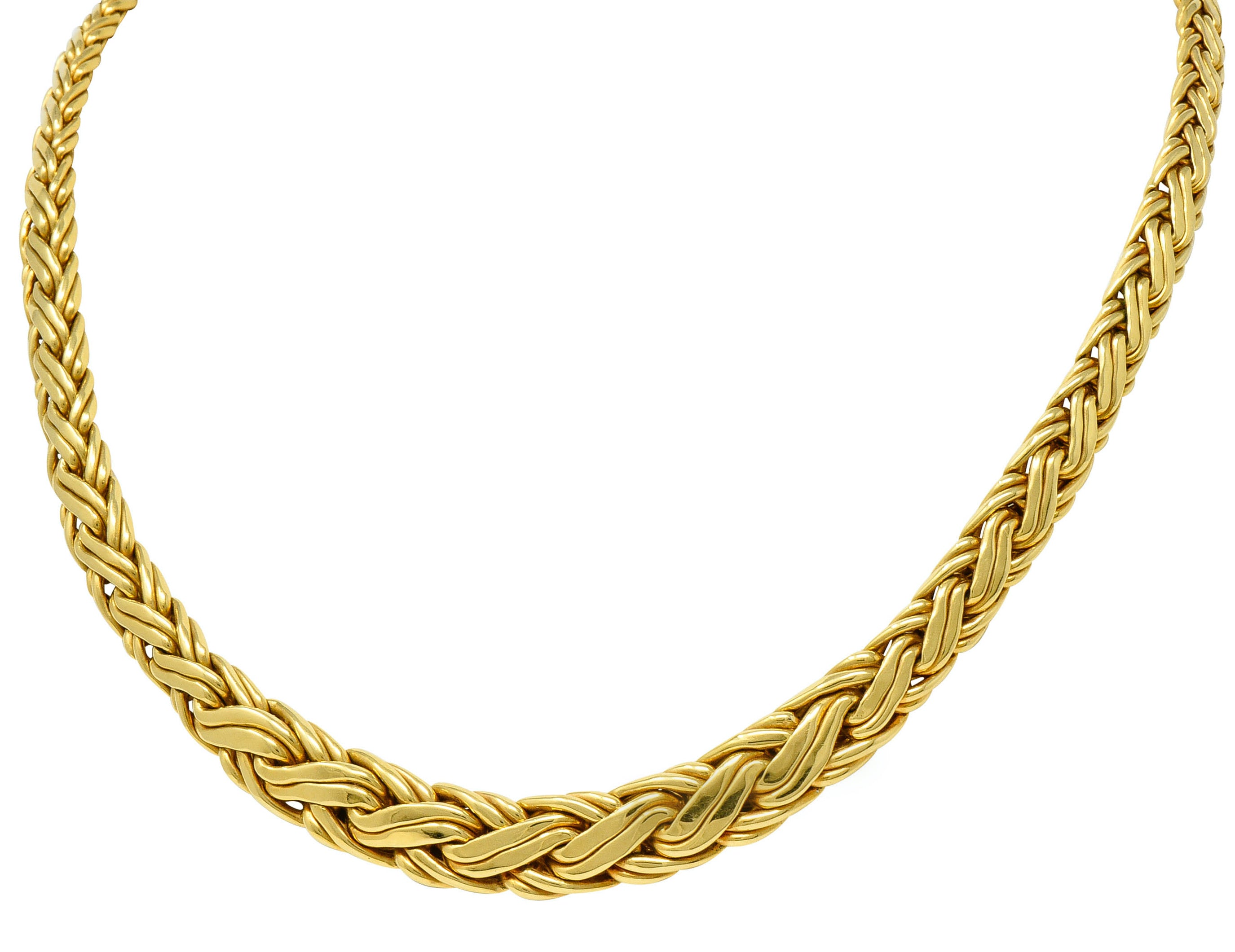 Tiffany & Co. 1980's Vintage 18 Karat Gold Wheat Chain Collar NecklaceNecklace - Wilson's Estate Jewelry