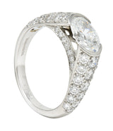 Tiffany & Co. 3.44 CTW Oval Diamond Platinum Contemporary Etoile Pavè Engagement Ring GIA Wilson's Estate Jewelry