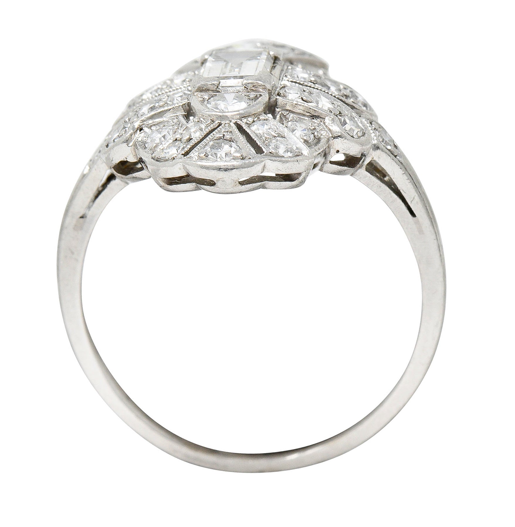 1930's Maurice Tishman Art Deco 0.75 CTW Diamond Platinum Dinner RingRing - Wilson's Estate Jewelry