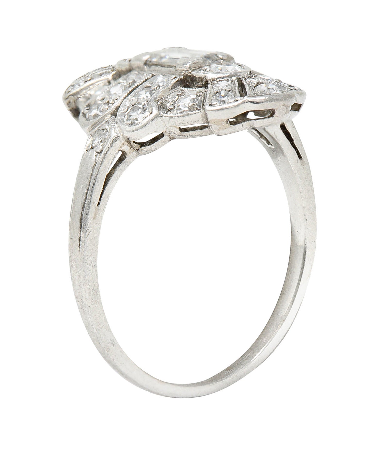 1930's Maurice Tishman Art Deco 0.75 CTW Diamond Platinum Dinner RingRing - Wilson's Estate Jewelry