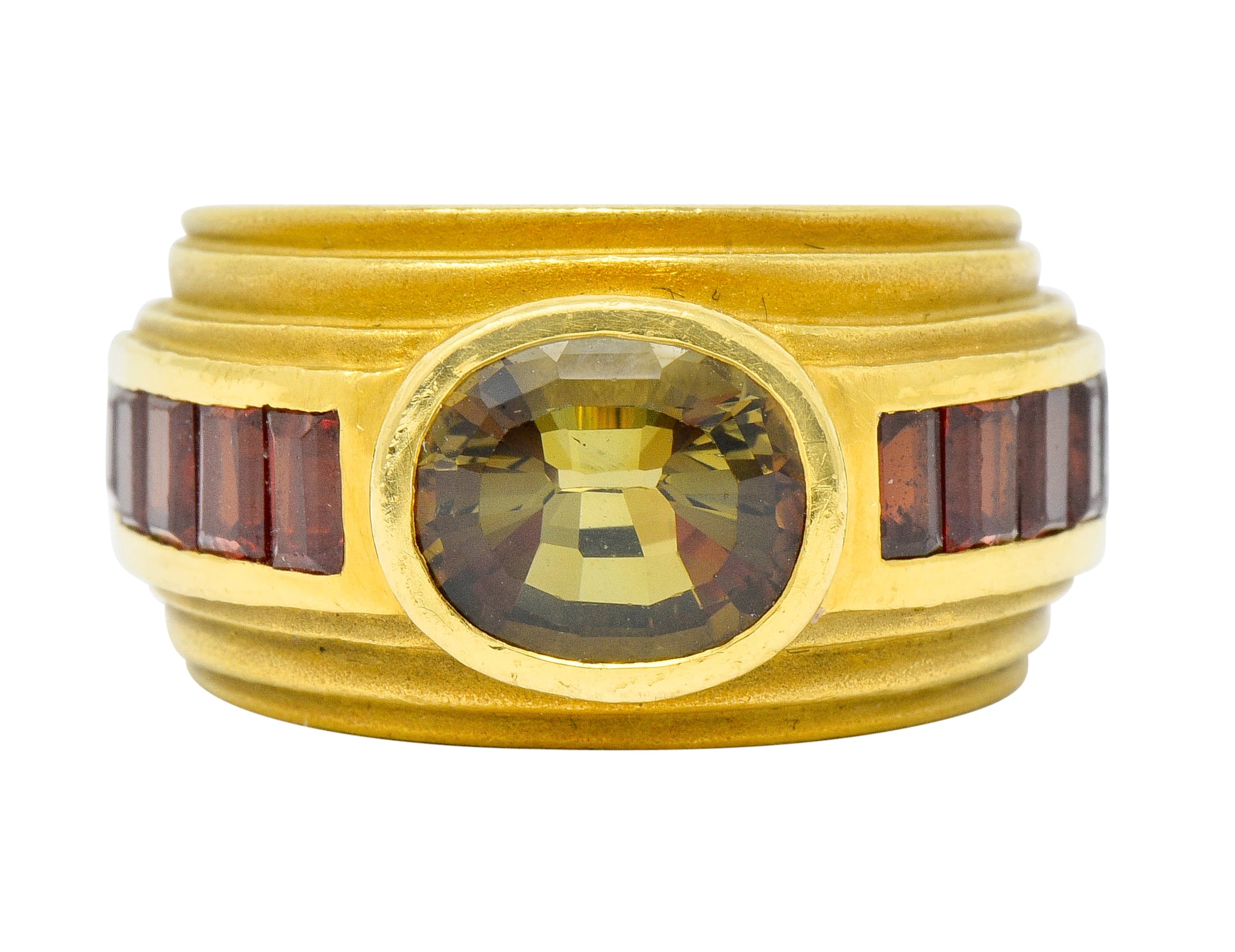 Kieselstein-Cord 3.05 CTW Andalusite Tourmaline 18 Karat Gold Band Ring Wilson's Estate Jewelry