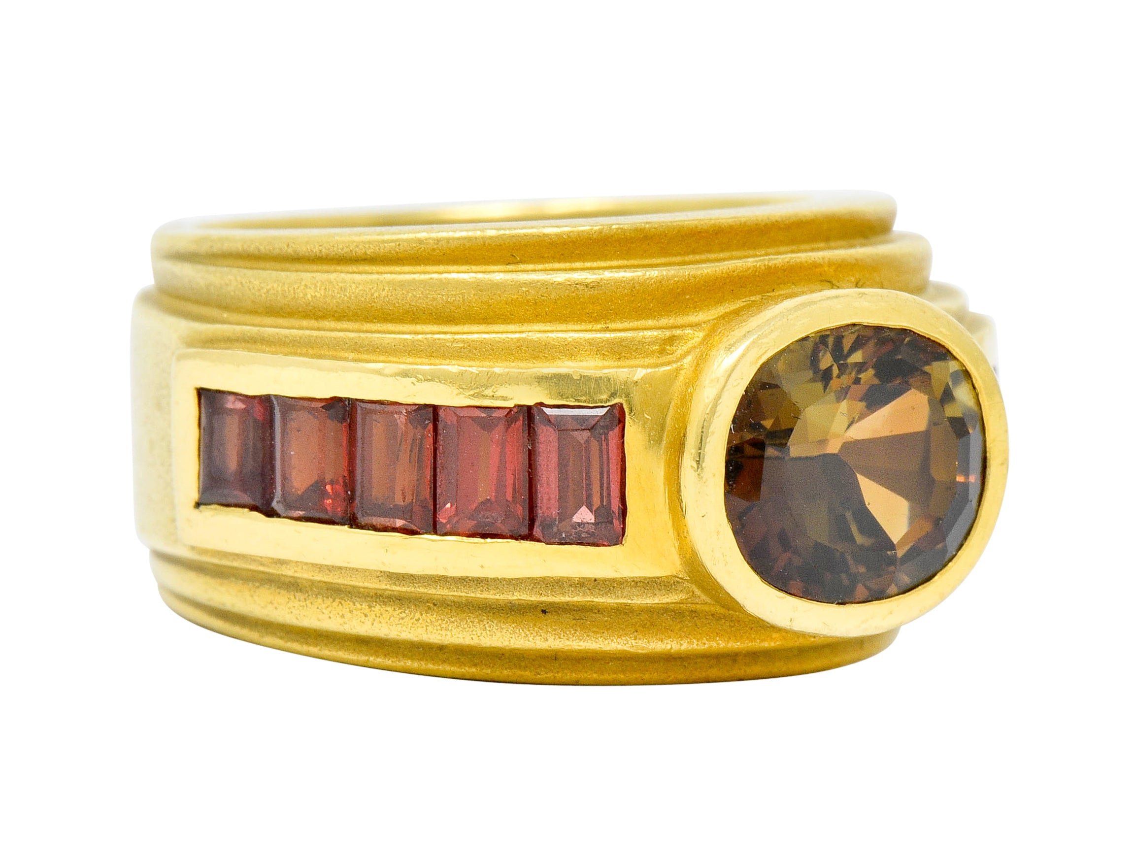 Kieselstein-Cord 3.05 CTW Andalusite Tourmaline 18 Karat Gold Band Ring Wilson's Estate Jewelry