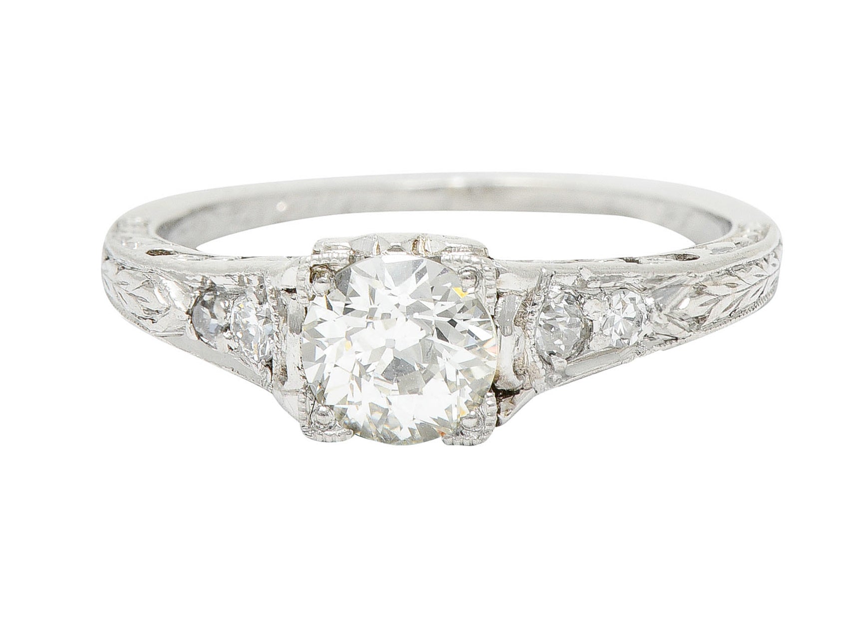 Art Deco 0.67 CTW Diamond Platinum Filigree Engagement RingRing - Wilson's Estate Jewelry