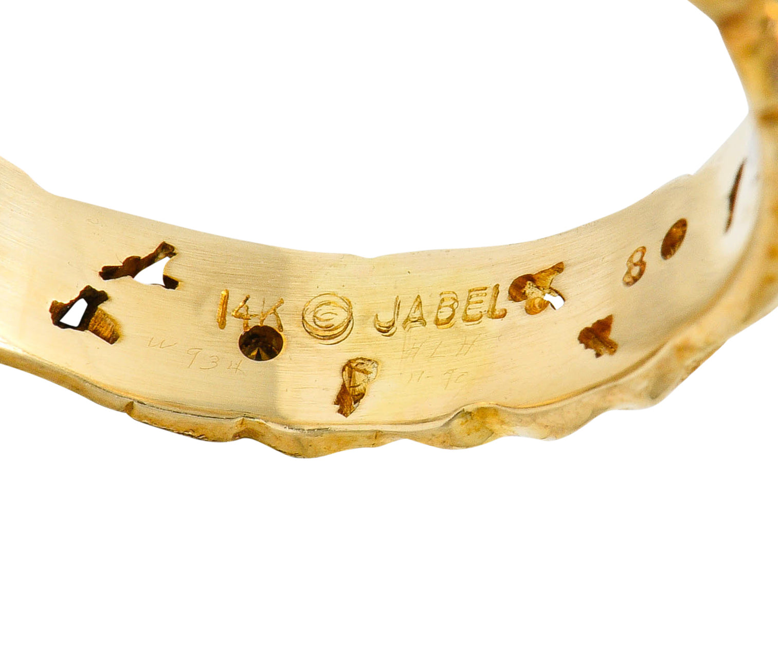 Jabel Diamond 14 Karat Gold Dogwood Flower Band Ring ContemporaryRing - Wilson's Estate Jewelry