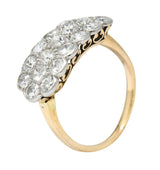 Edwardian 2.00 CTW Diamond Platinum-Topped 14 Karat Gold Cluster Band RingRing - Wilson's Estate Jewelry