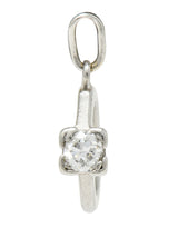 Retro 0.22 CTW Diamond Platinum Wedding Ring Set Charm - Wilson's Estate Jewelry