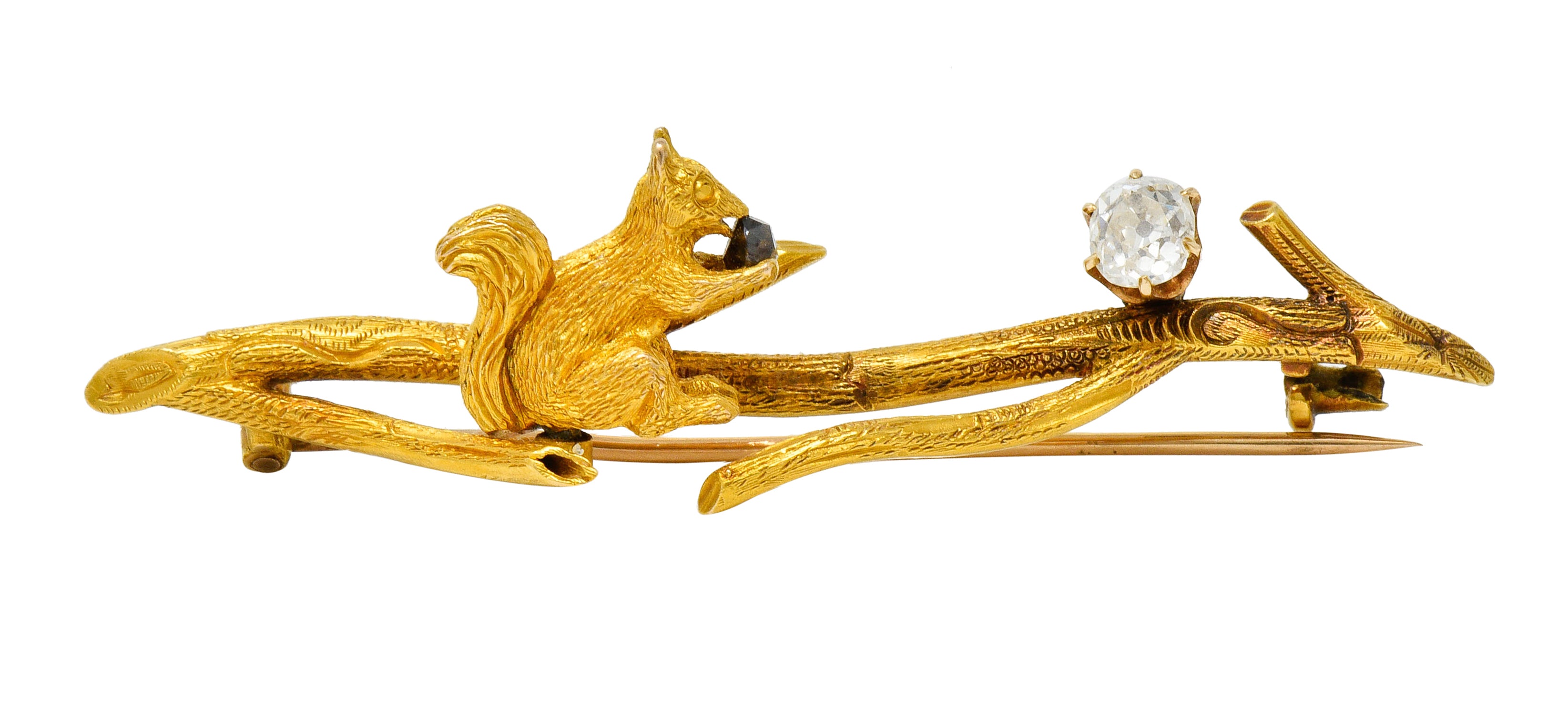 Victorian Old Mine Diamond 18 Karat Gold Squirrel BroochBrooch - Wilson's Estate Jewelry