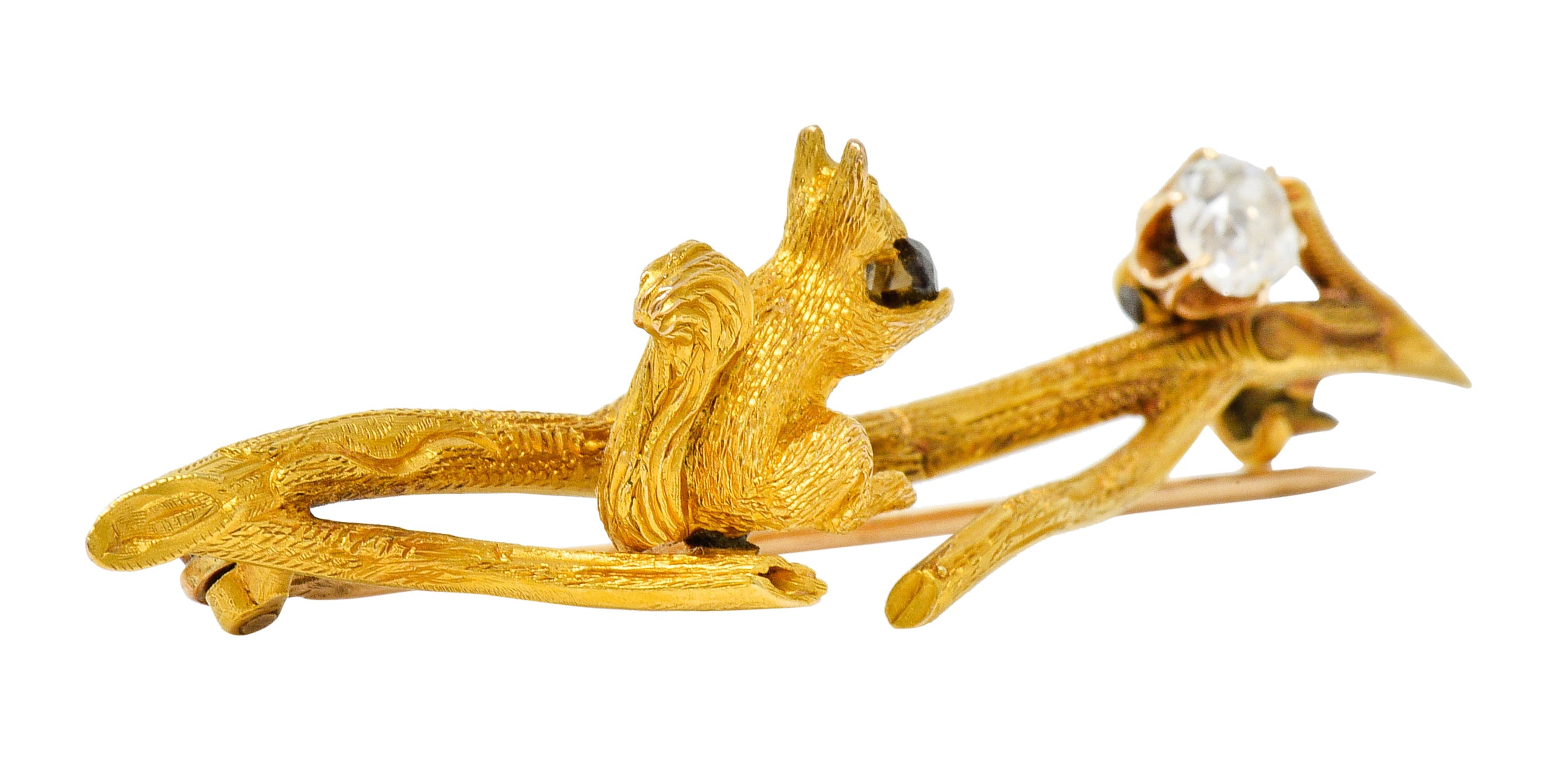 Victorian Old Mine Diamond 18 Karat Gold Squirrel BroochBrooch - Wilson's Estate Jewelry