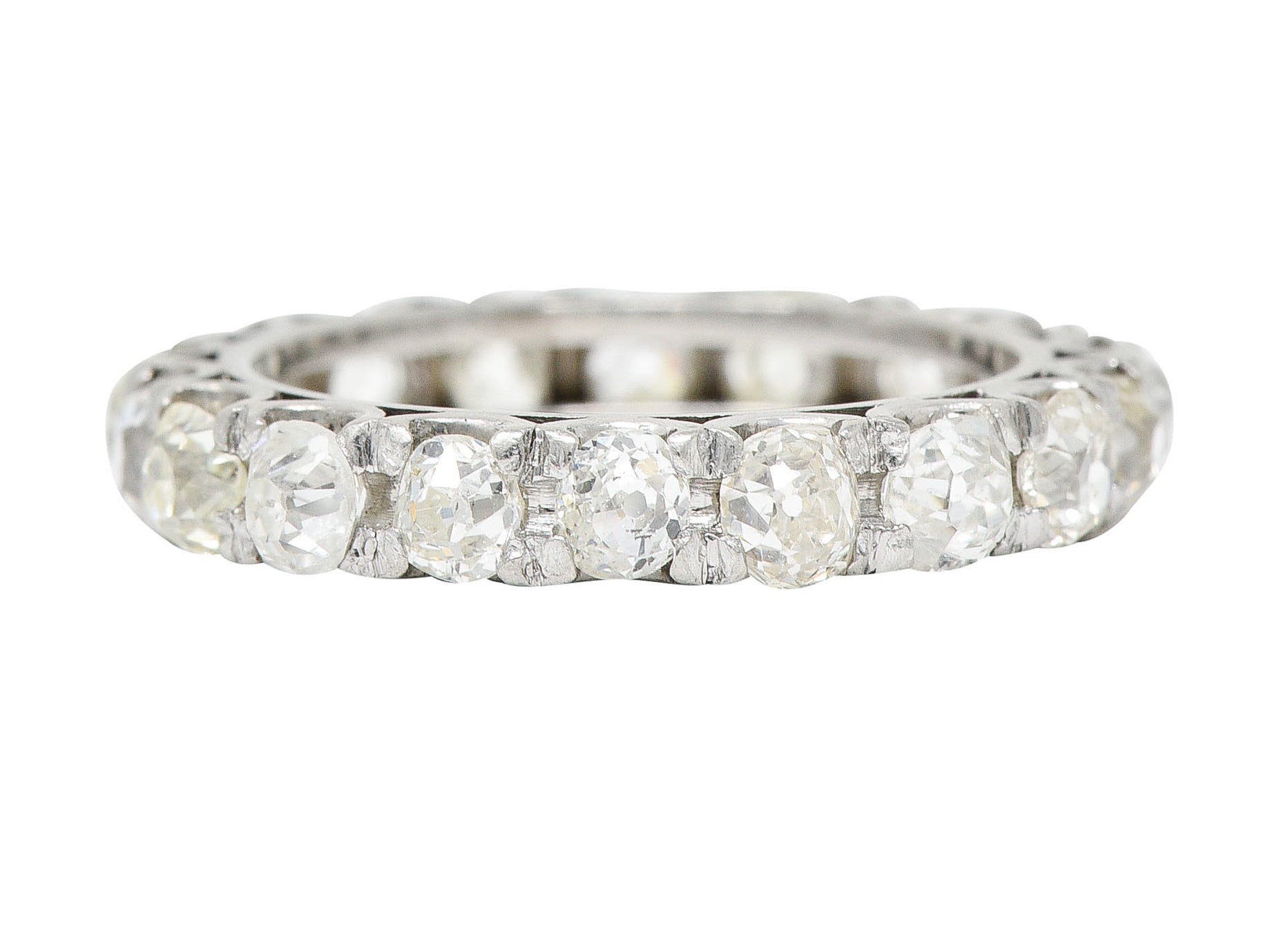 Art Deco 2.50 CTW Old Mine Diamond Platinum Eternity Band RingRing - Wilson's Estate Jewelry