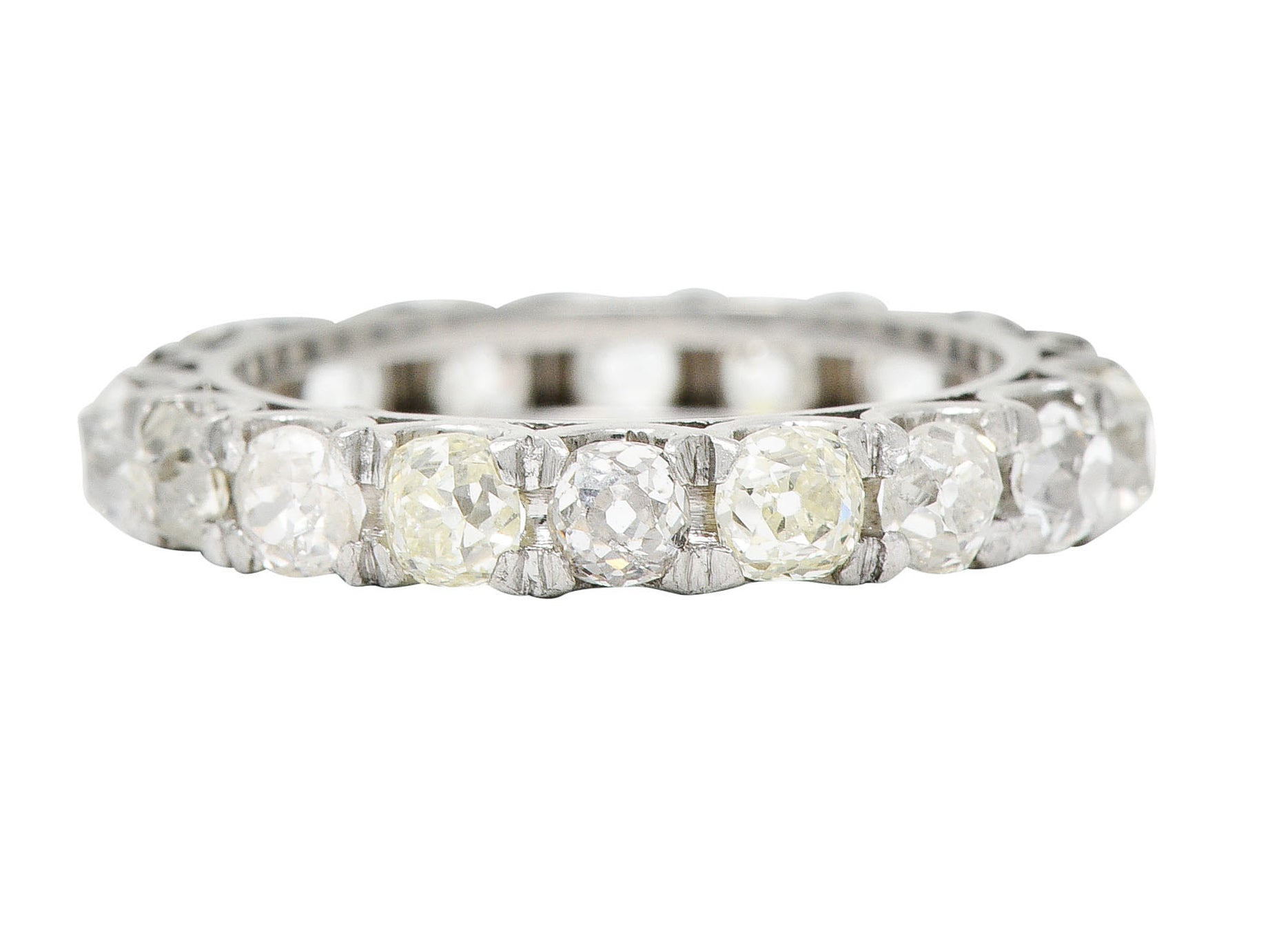 Art Deco 2.50 CTW Old Mine Diamond Platinum Eternity Band RingRing - Wilson's Estate Jewelry