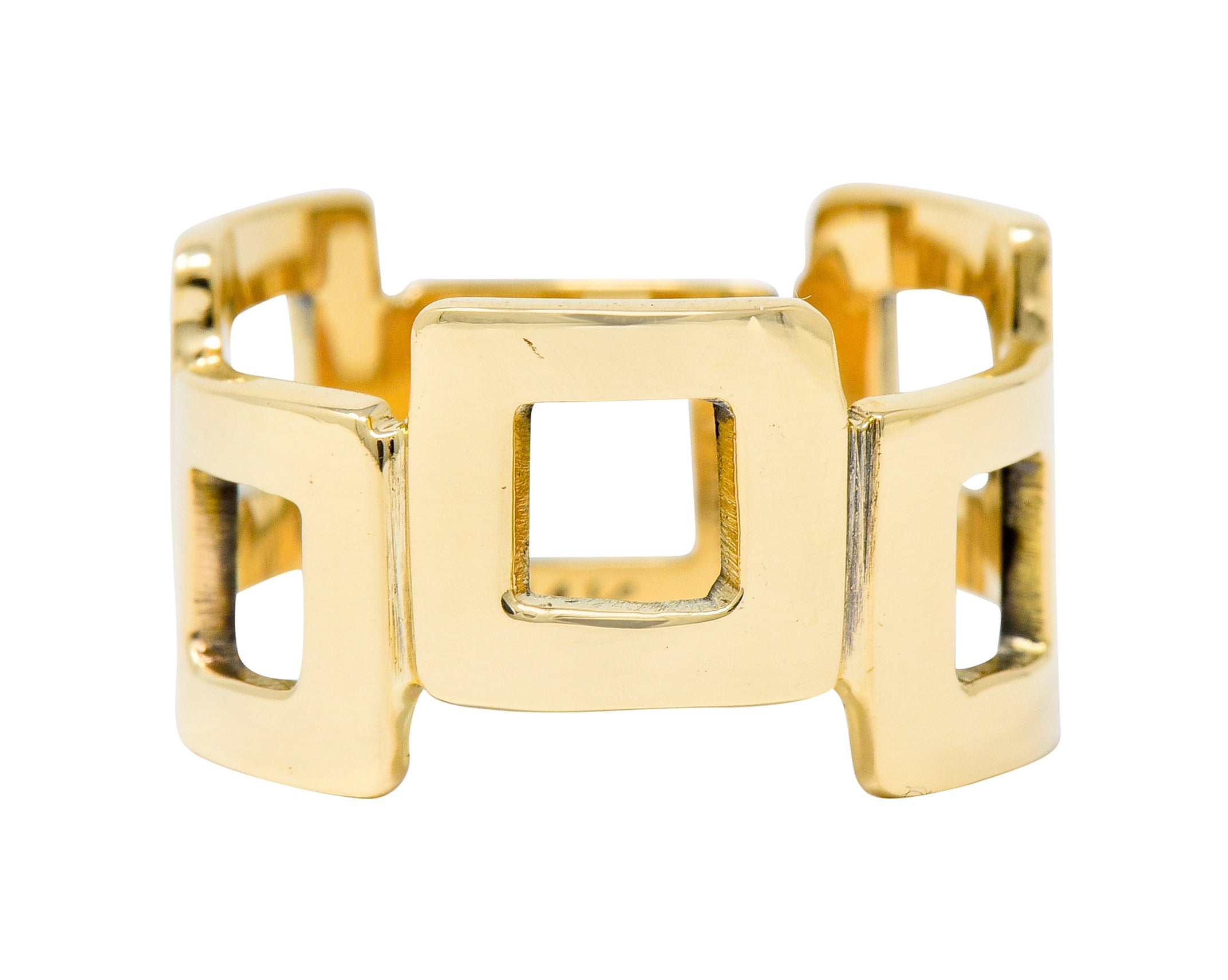 Jules Brenner Modernist 14 Karat Gold Fashionable Cushion Band Ring - Wilson's Estate Jewelry