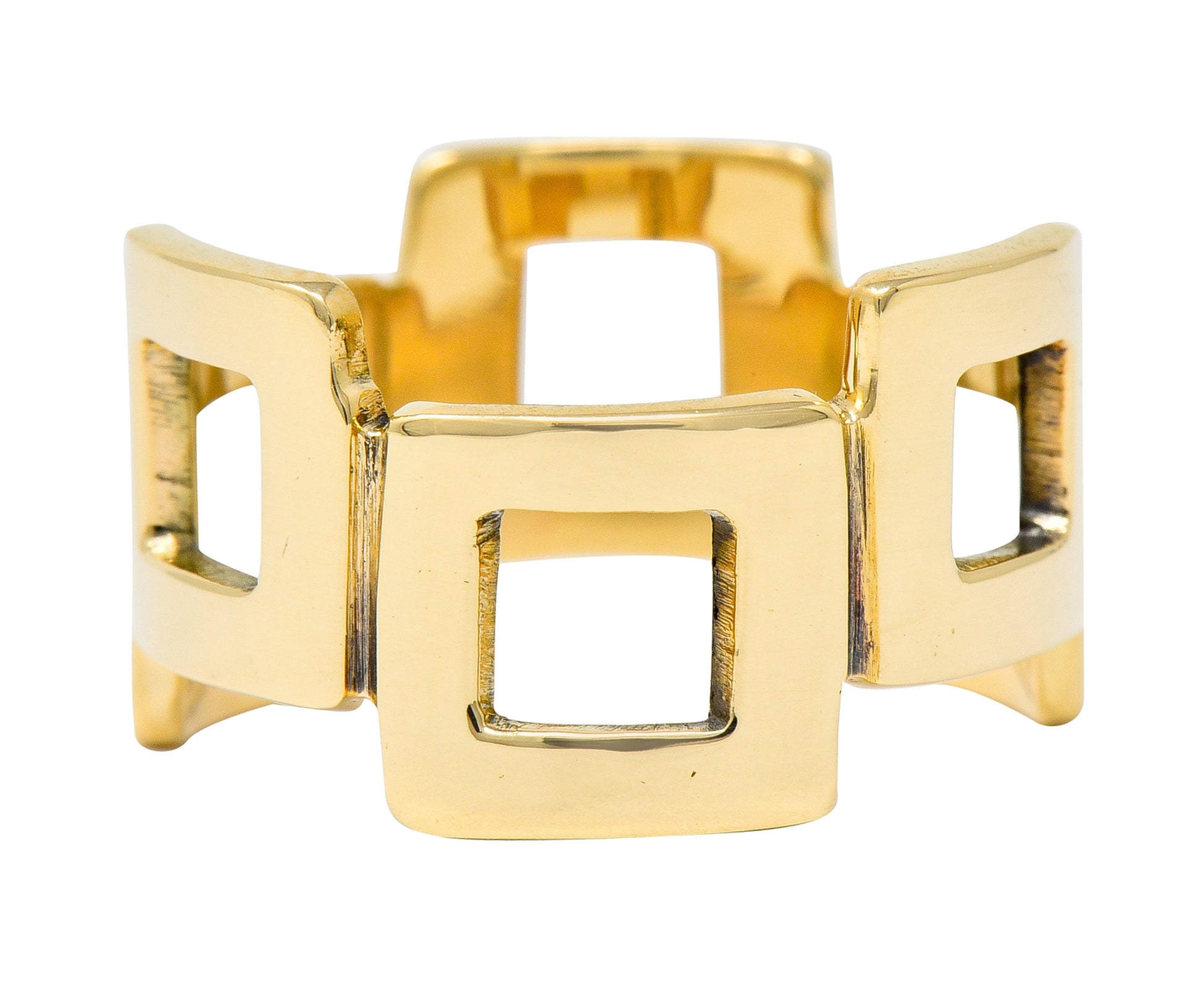 Jules Brenner Modernist 14 Karat Gold Fashionable Cushion Band Ring - Wilson's Estate Jewelry