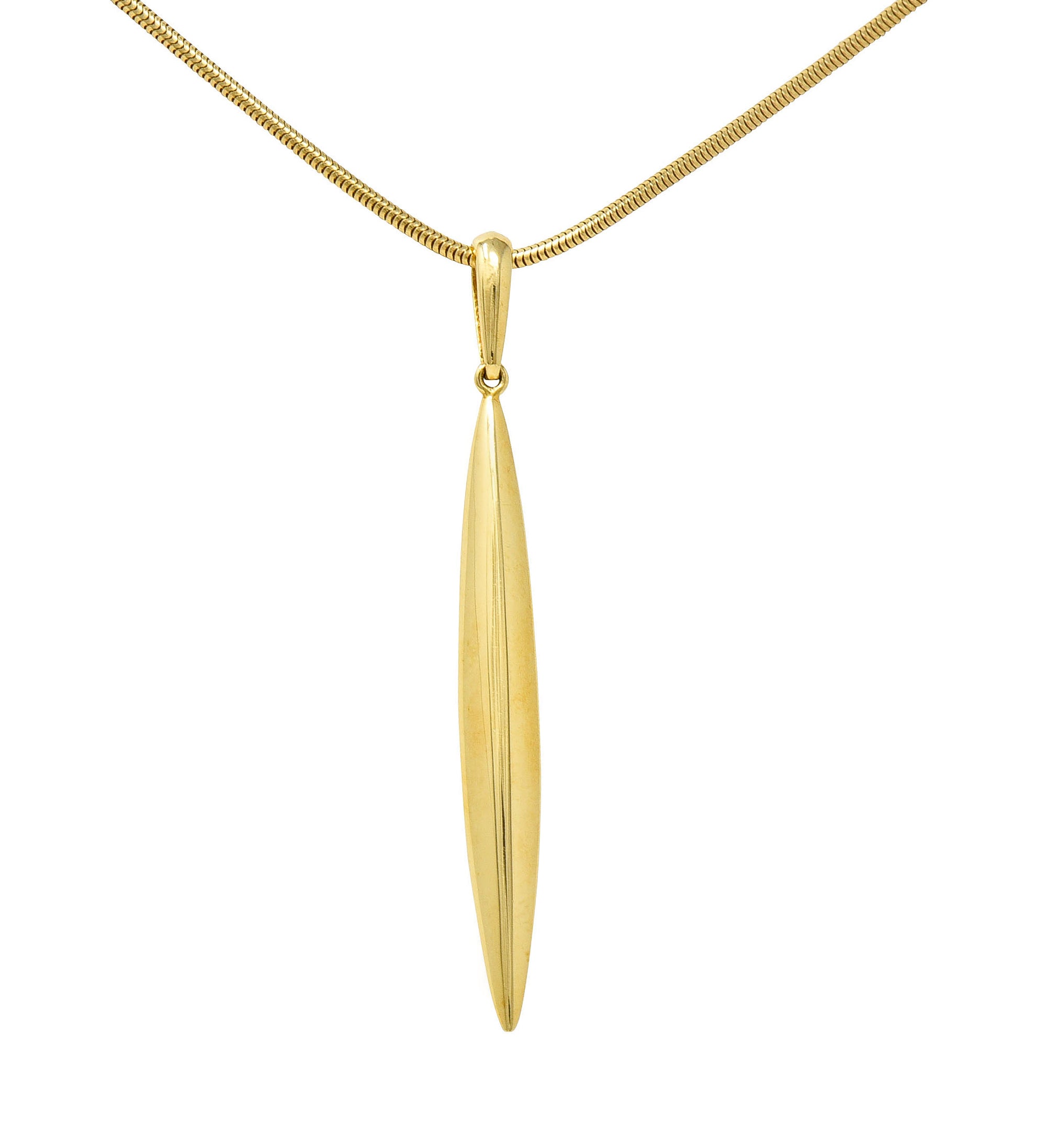 Tiffany & Co. 18 Karat Gold Feather Pendant NecklaceNecklace - Wilson's Estate Jewelry