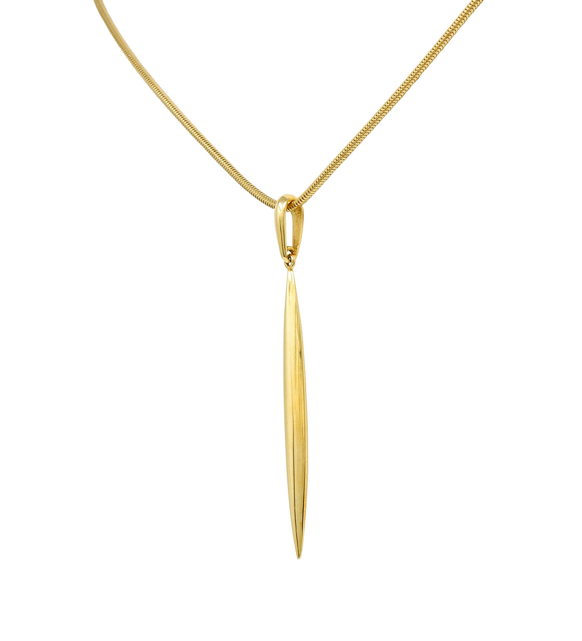 Tiffany & Co. 18 Karat Gold Feather Pendant NecklaceNecklace - Wilson's Estate Jewelry