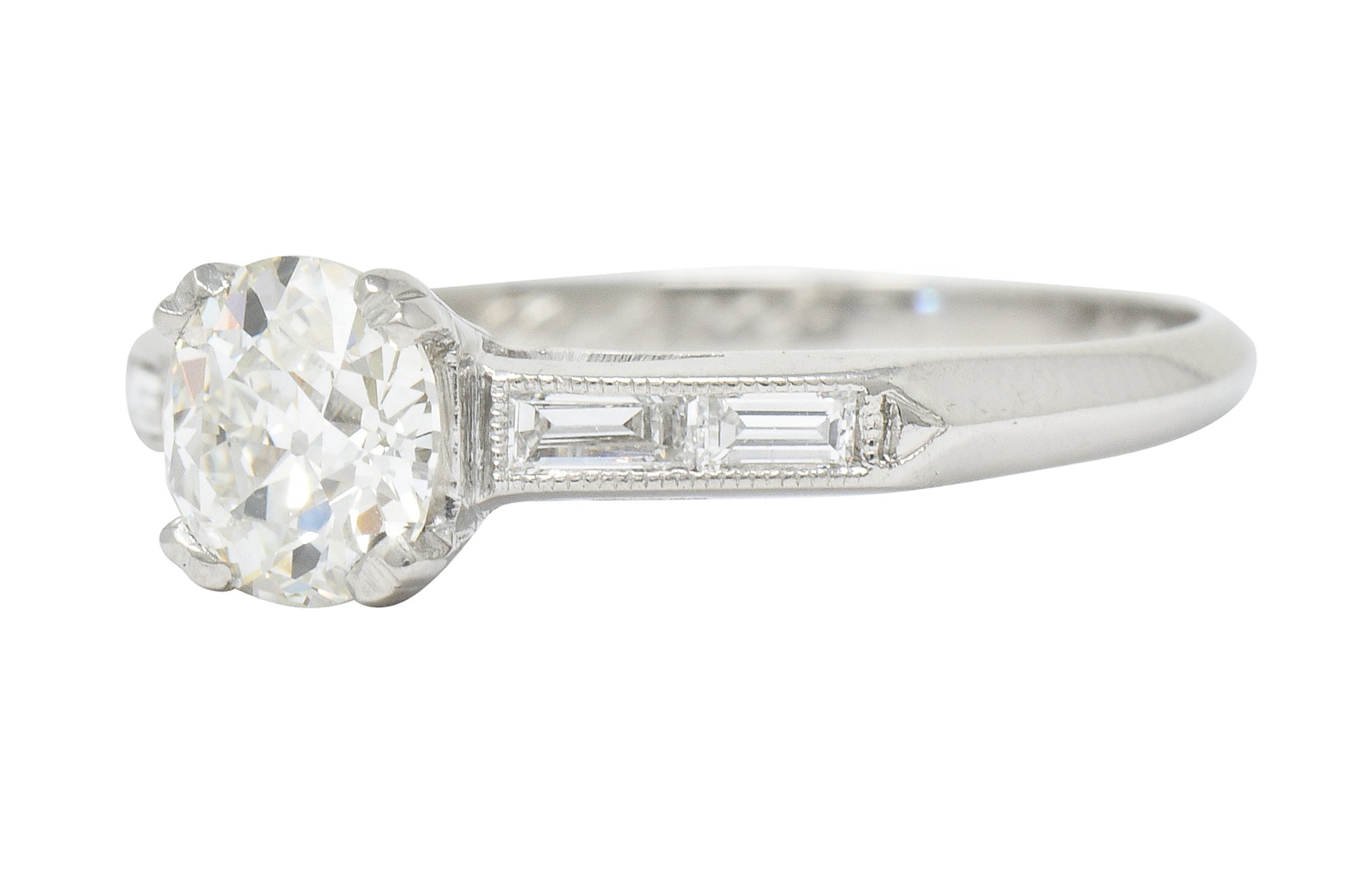 Art Deco 1.21 CTW Old European Cut Diamond Platinum Engagement Ring GIA - Wilson's Estate Jewelry