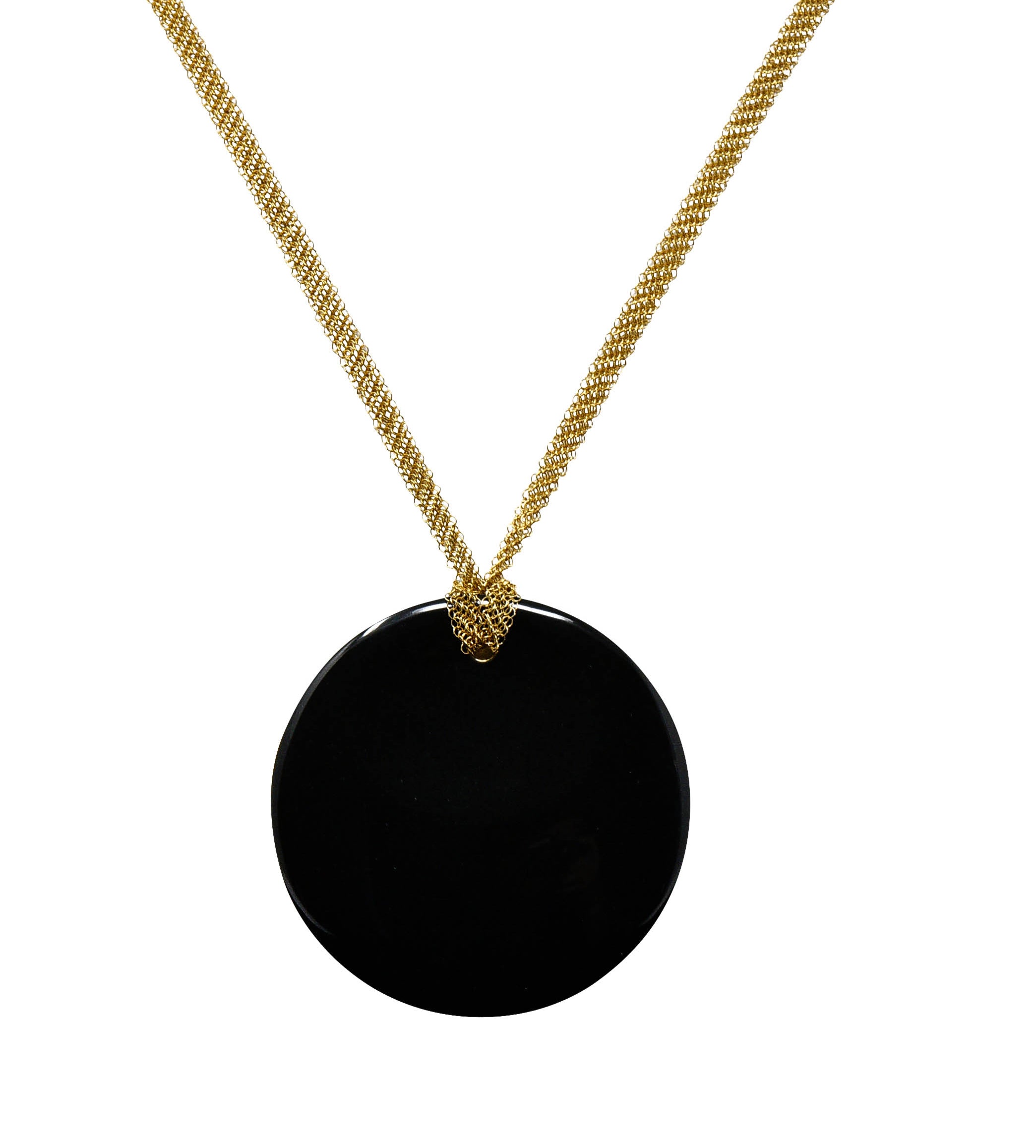 Elsa Peretti Tiffany & Co. Black Nephrite Jade 18 Karat Gold Touchstone Pendant NecklaceNecklace - Wilson's Estate Jewelry