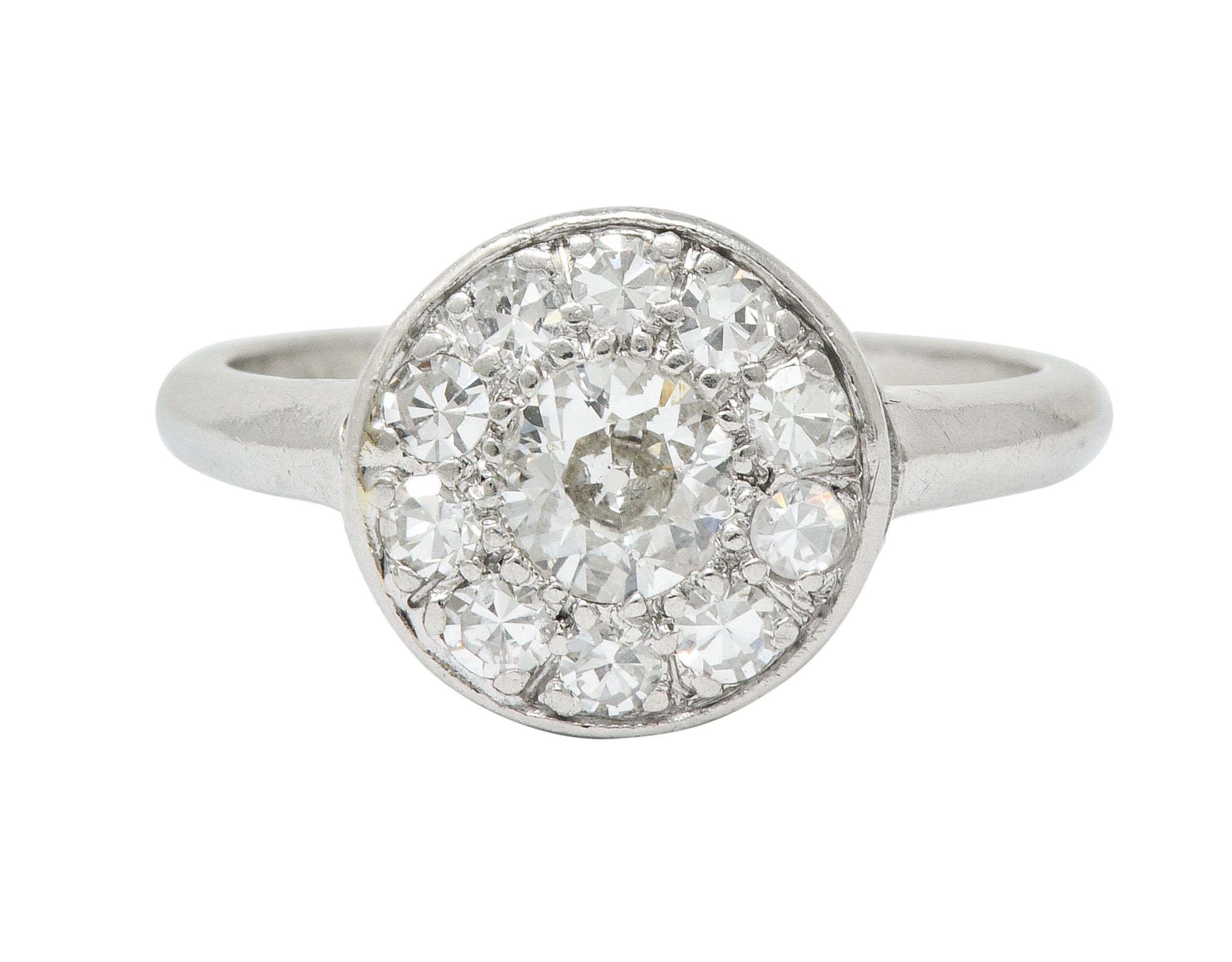 Art Deco Diamond Platinum Cluster Ring Circa 1930Ring - Wilson's Estate Jewelry