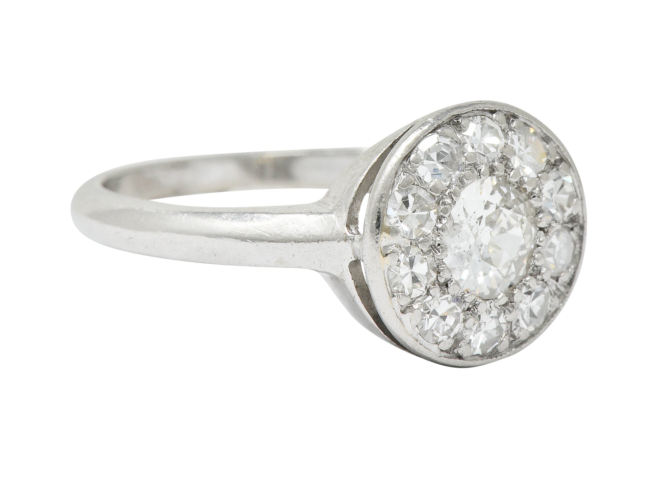 Art Deco Diamond Platinum Cluster Ring Circa 1930Ring - Wilson's Estate Jewelry