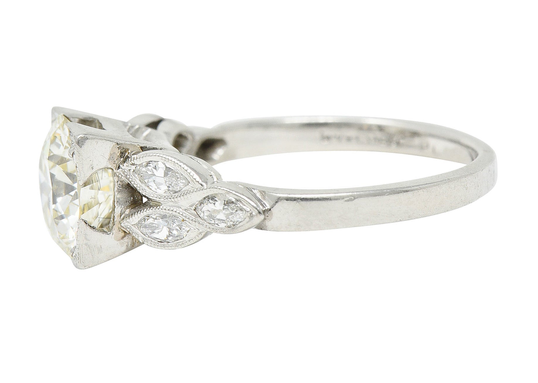 1950's Mid-Century 1.60 CTW Diamond Platinum Engagement RingRing - Wilson's Estate Jewelry