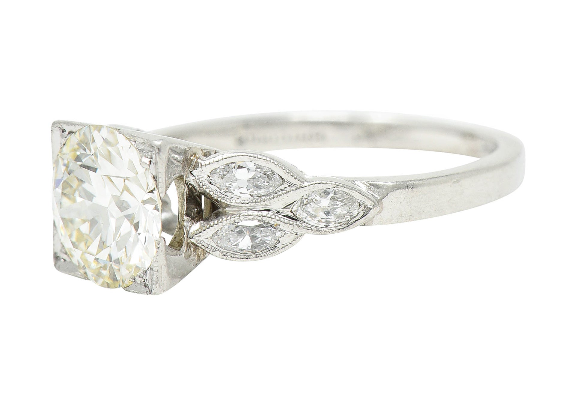 1950's Mid-Century 1.60 CTW Diamond Platinum Engagement RingRing - Wilson's Estate Jewelry