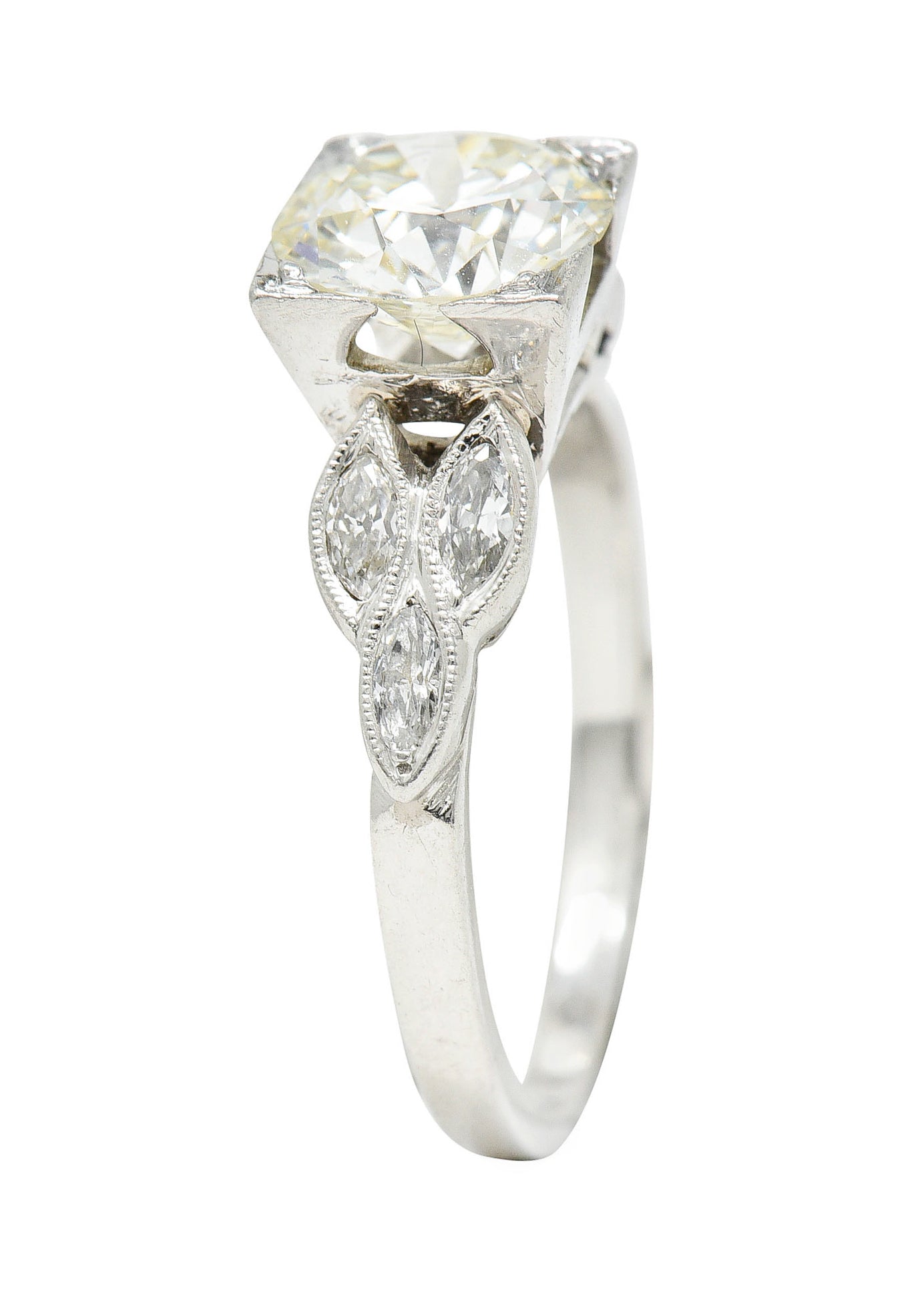 1950's Mid-Century 1.60 CTW Diamond Platinum Engagement RingRing - Wilson's Estate Jewelry