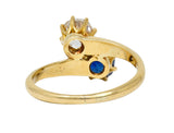 Victorian 1.75 CTW Diamond No Heat Sapphire 18 Karat Gold Toi Et Moi Ring GIARing - Wilson's Estate Jewelry