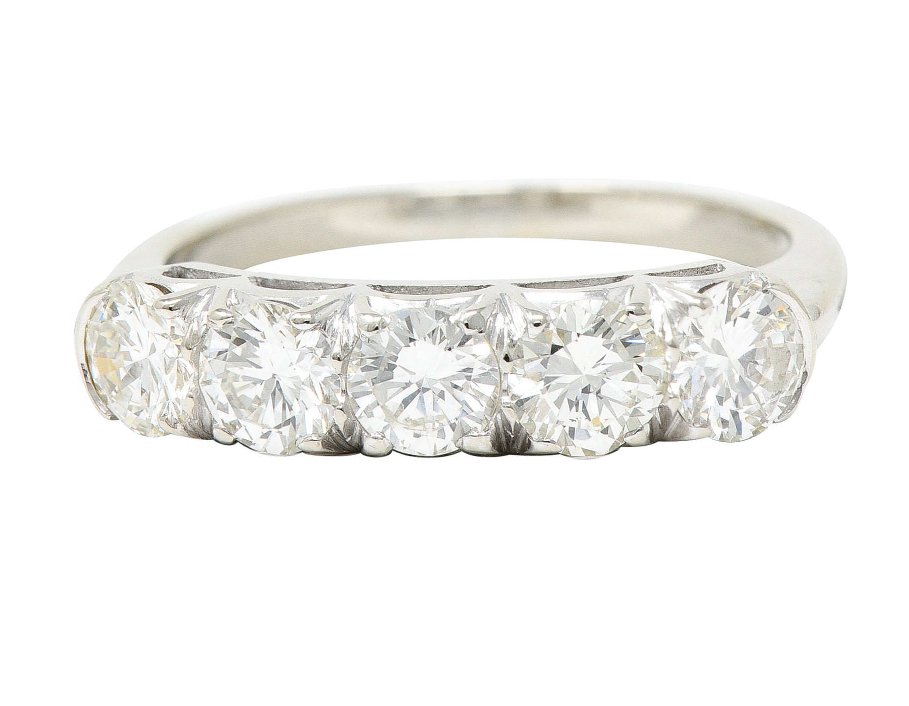 Contemporary 1.49 CTW Diamond 18 Karat White Gold Band RingRing - Wilson's Estate Jewelry