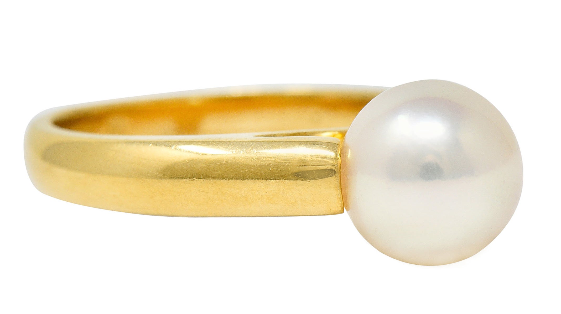 1990's Vintage Cultured Pearl 18 Karat Gold Gemstone RingRing - Wilson's Estate Jewelry